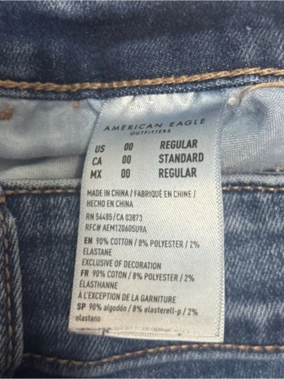 American Eagle Outfitters Dark Blue Ripped Skinny Jeans